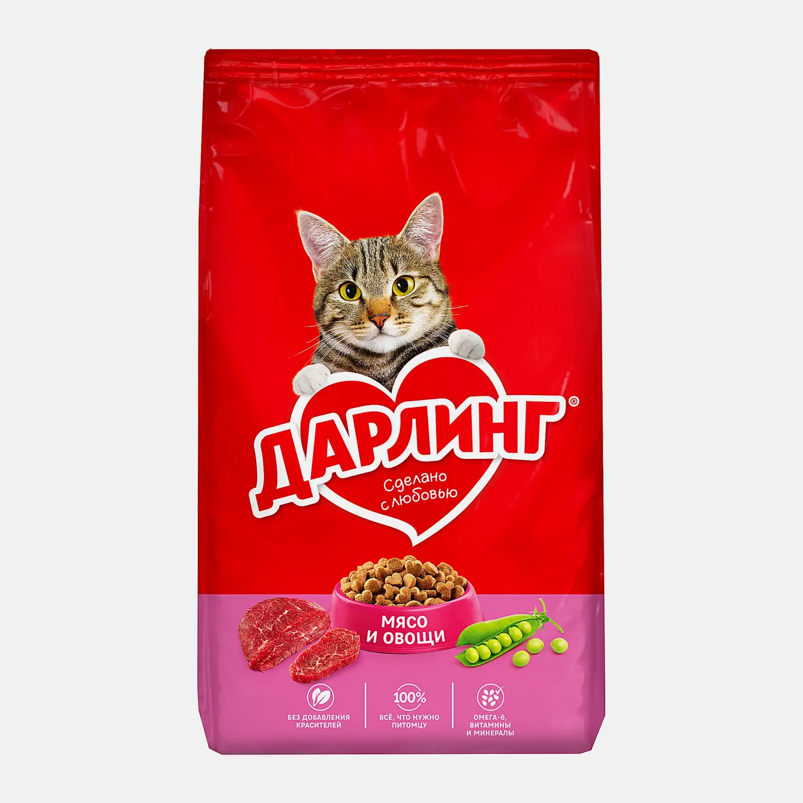 Сухой корм для кошек с мясом и овощами Дарлинг 1.75кг
