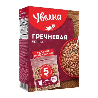 Изображение товара Крупа Увелка Гречневая ядрица Экстра 5пак*80г