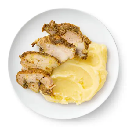 Изображение товара Бедро куриное с картофельным пюре 200г - готовое блюдо для быстрого питания