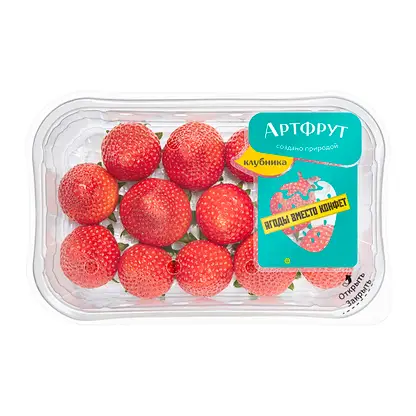 Изображение товара Свежая клубника Артфрут 250г с плотной мякотью и сладким вкусом