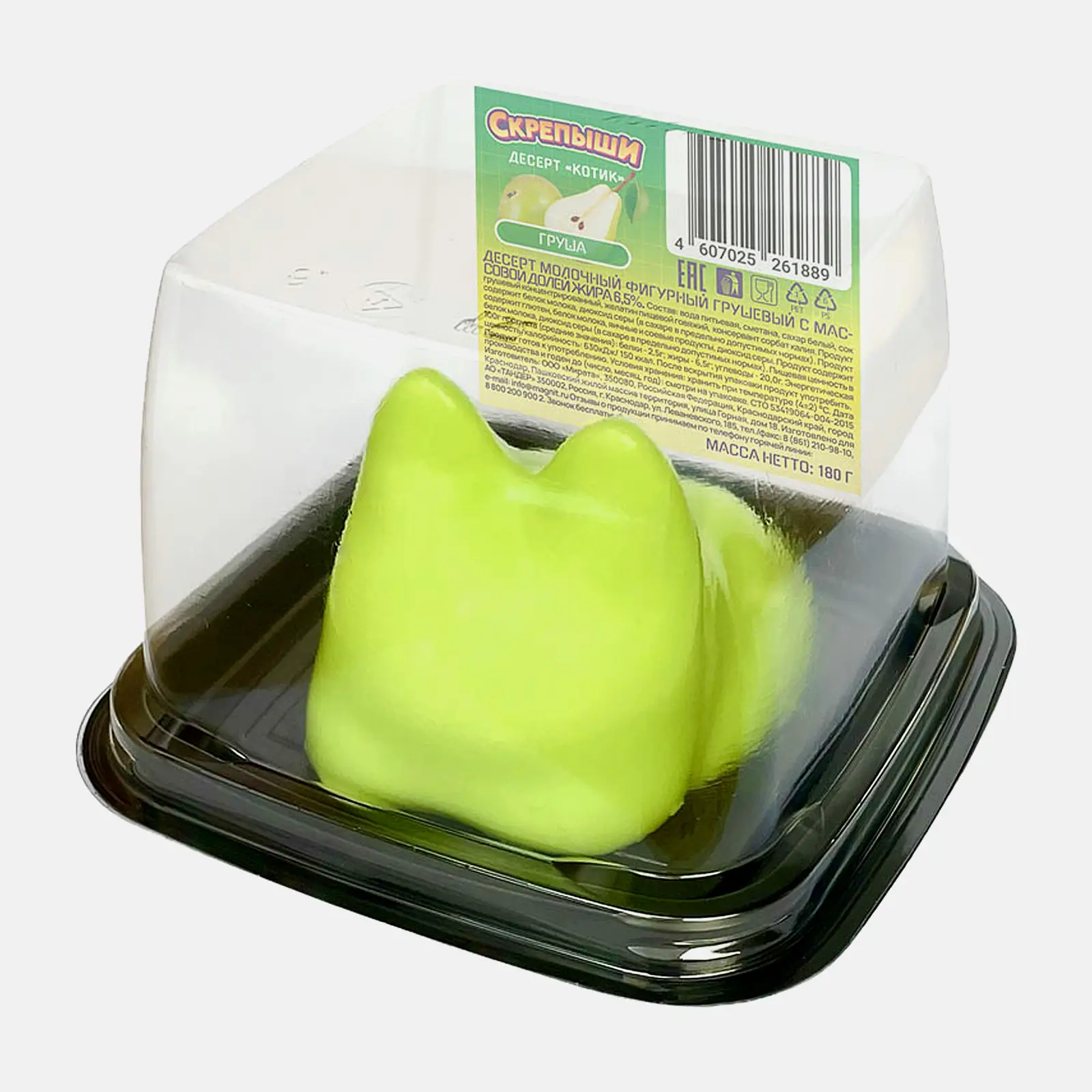 Изображение товара Десерт молочный Скрепыши фигурный грушевый 180г - вкусное лакомство для всей семьи