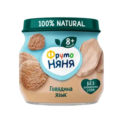 Изображение товара Пюре из говядины с языком с 8 месяцев Фрутоняня 80г 