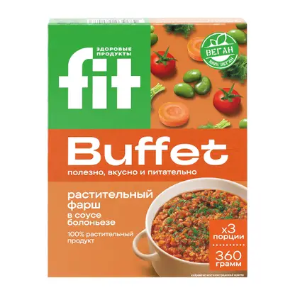 Изображение товара Растительный фарш Fit Buffet в соусе болоньезе 360г