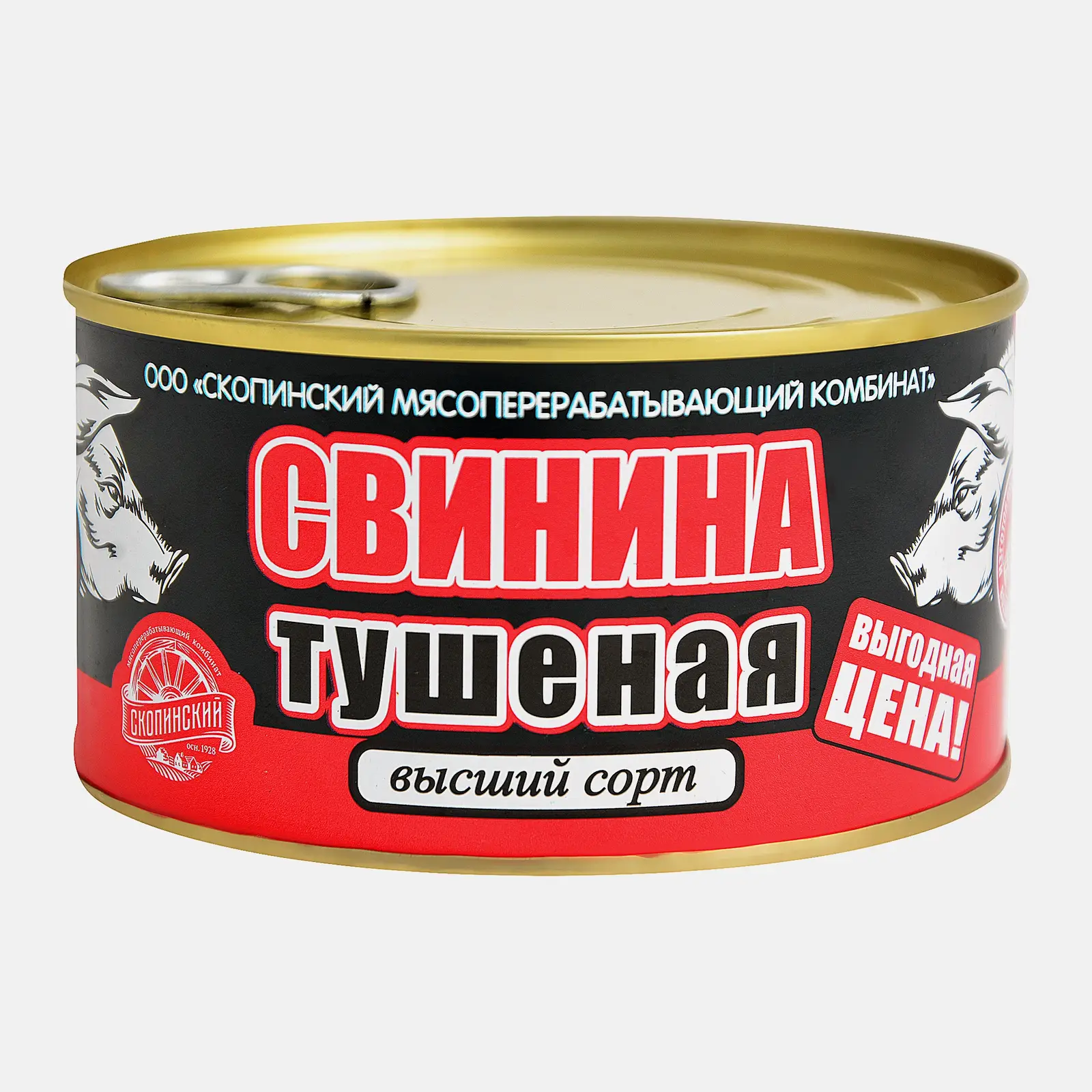 Изображение товара Свинина Скопинский МК тушеная 325г натуральный продукт без добавок