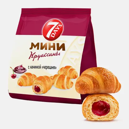 Мини-круассаны с начинкой Черешня 7Days 265г