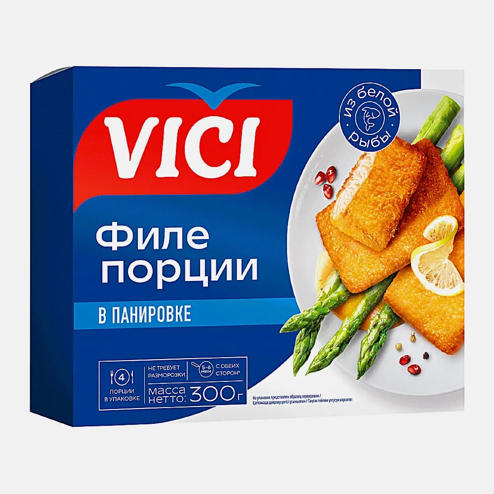 Порции из рыбного филе в панировке Vici 300г