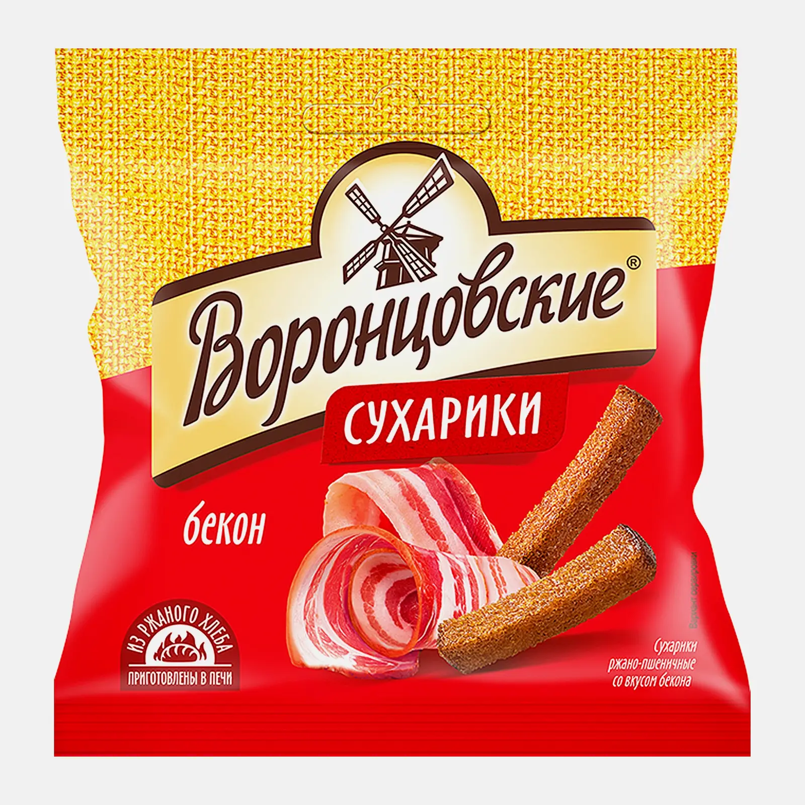 Изображение товара Сухарики Воронцовские ржано-пшеничные бекон 80г
