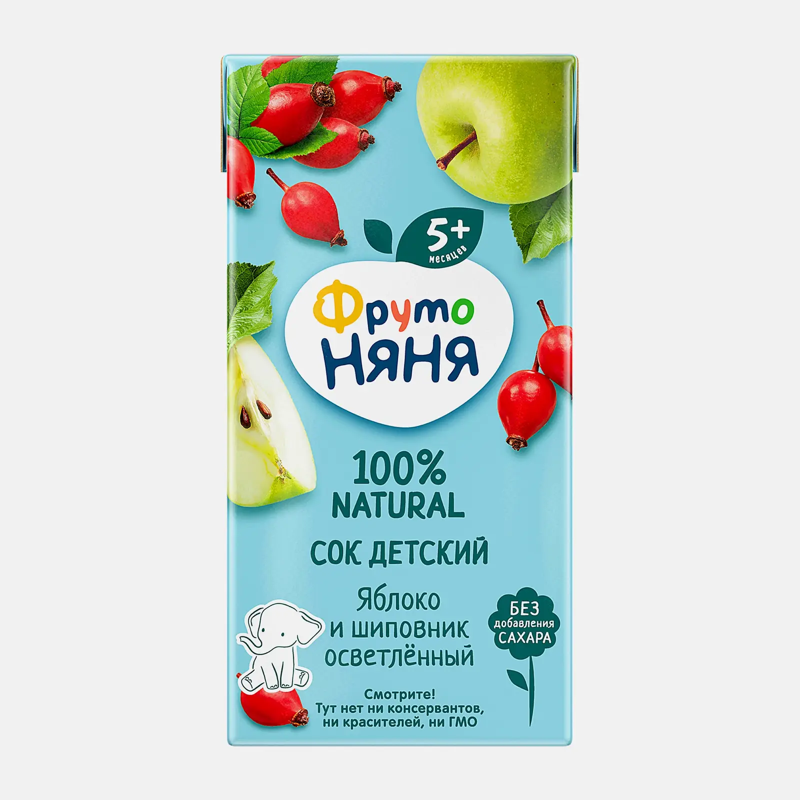 Изображение товара Сок из яблок и шиповника с 5 месяцев Фрутоняня 200мл