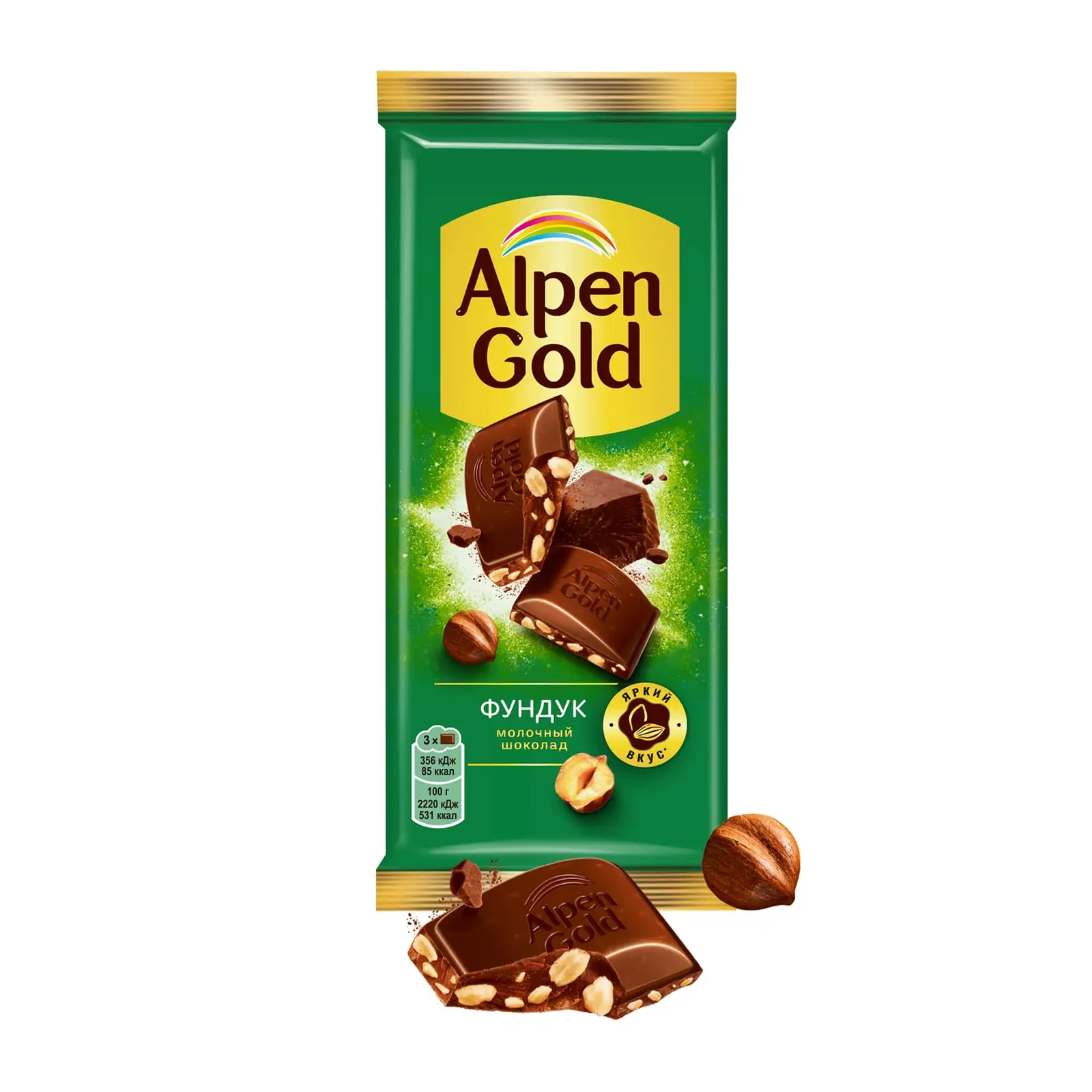 Шоколад Alpen Gold молочный Фундук 80г/85г — в каталоге на сайте сети  Магнит | Краснодар