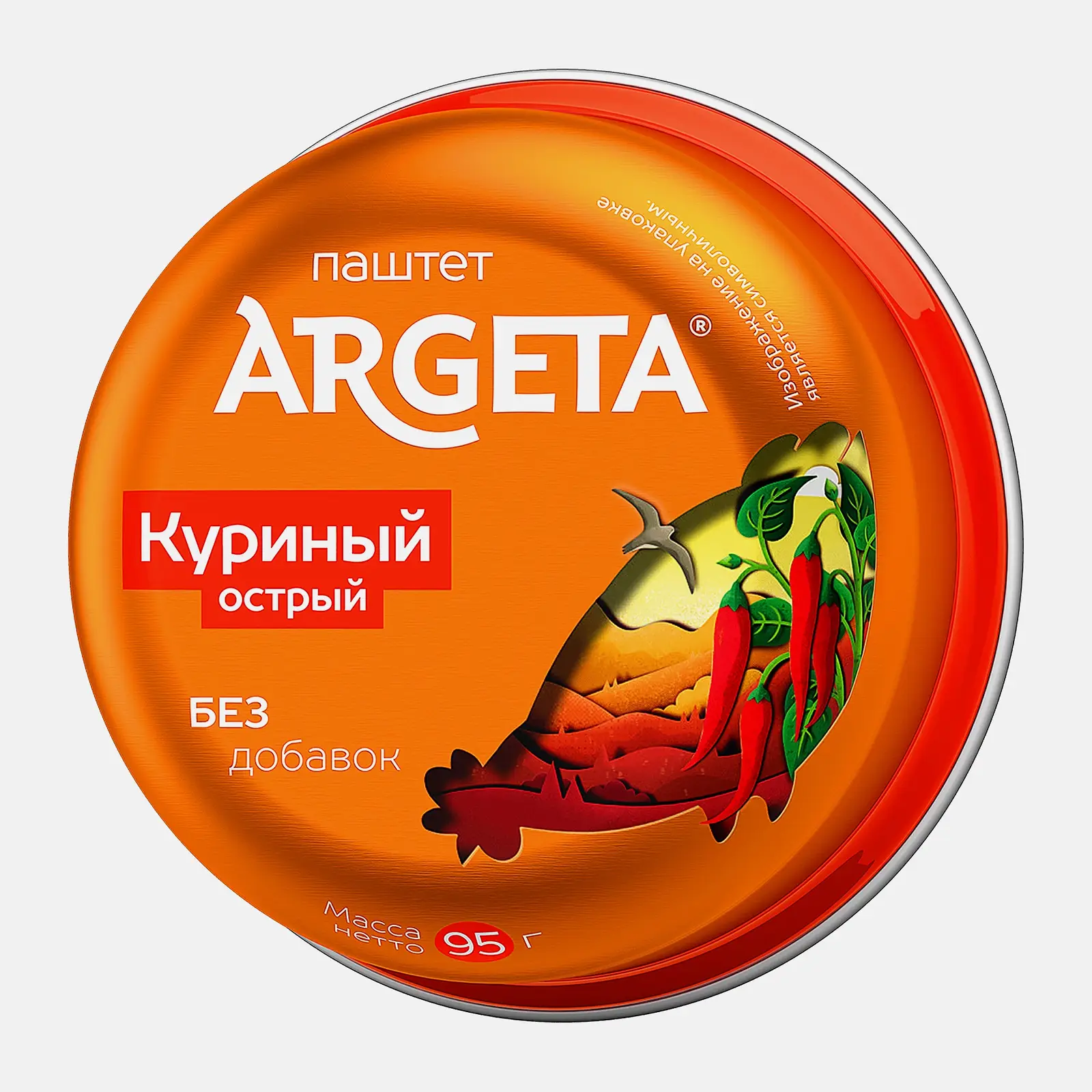 Изображение товара Паштет Argeta куриный острый 95г натуральный в жестяной банке
