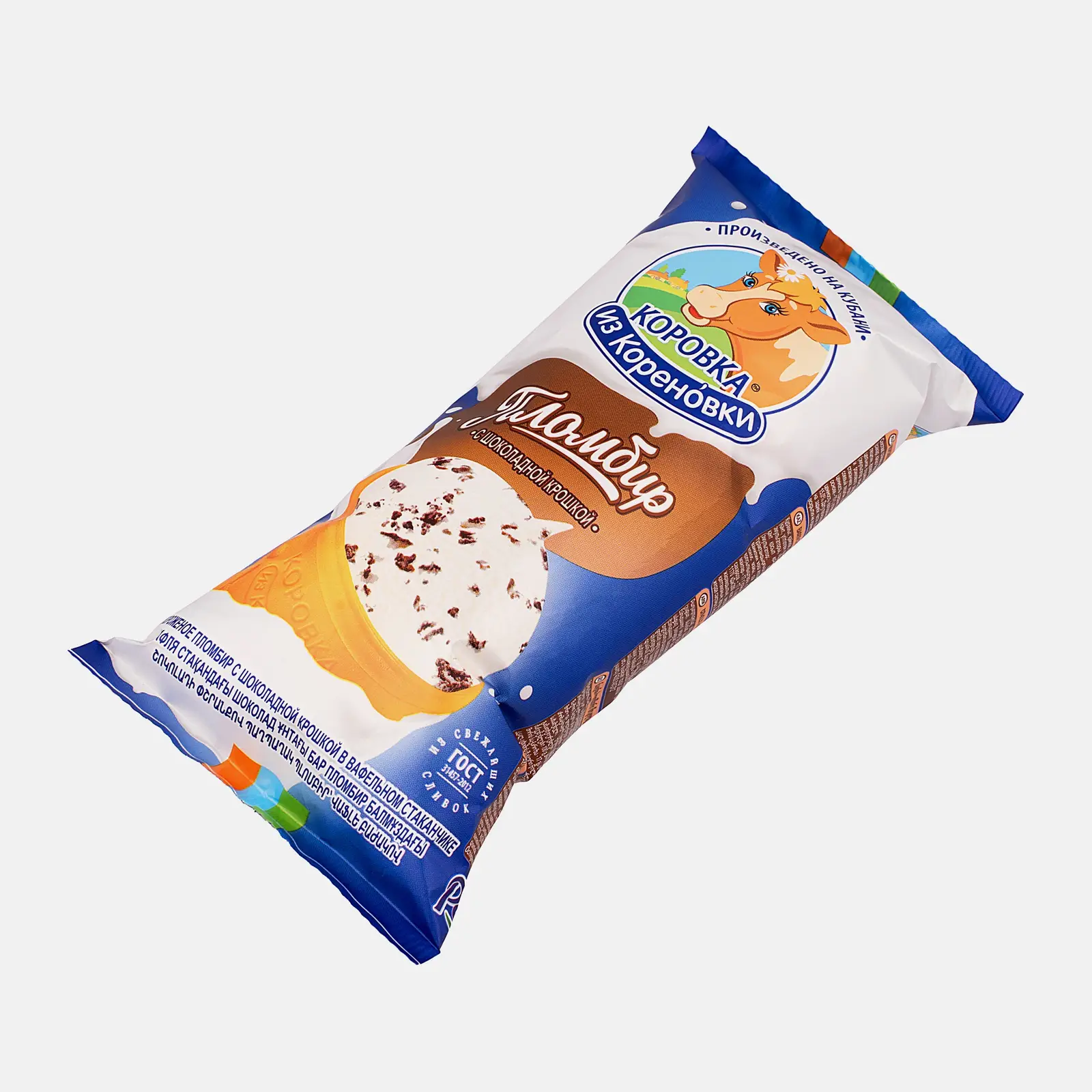 Мороженое Коровка из Кореновки Пломбир с шоколадной стружкой 80г