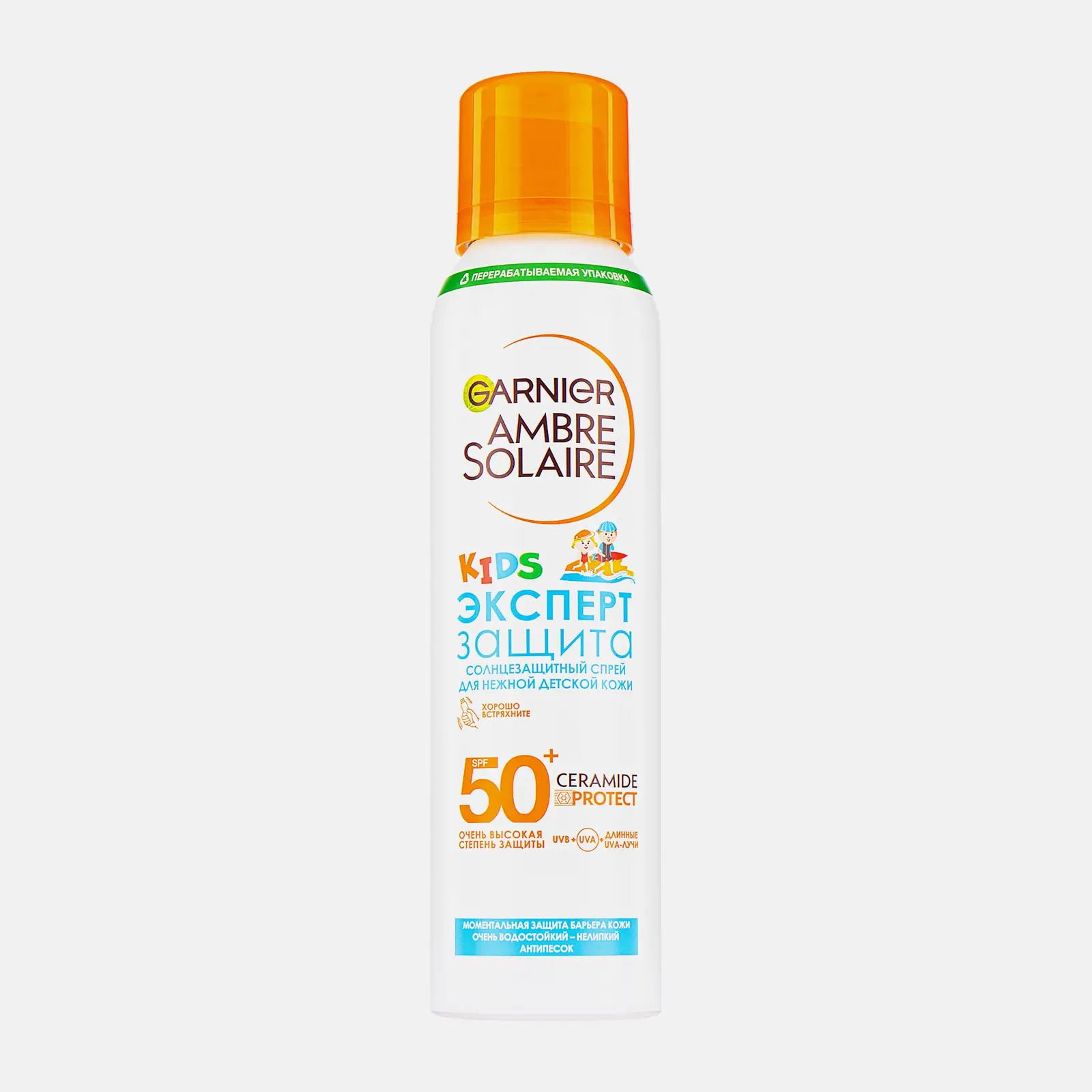 Сухой cпрей Garnier Детский Ambre Solaire солнцезащитный Эксперт Защита Kids анти-песок SPF50 150мл