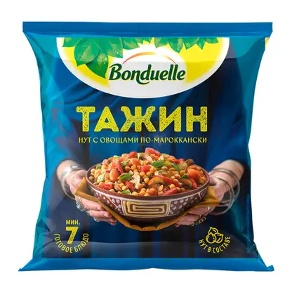 Изображение товара Нут Bonduelle с овощами по-мароккански Тажин быстрозамороженный 400г