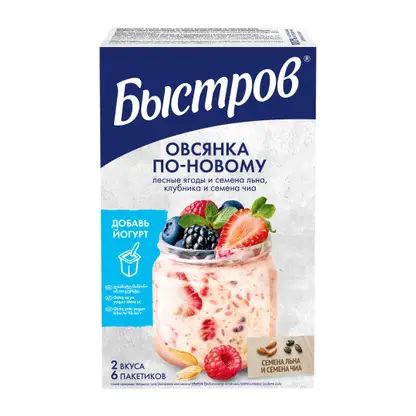 Изображение товара Хлопья Быстров Овсянка по-новому Ассорти 6пак*35г