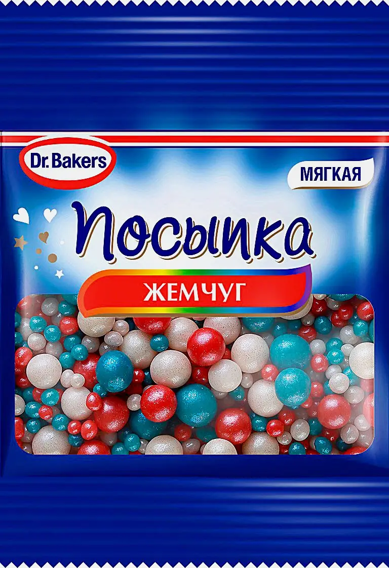 Изображение товара Посыпка Dr.Bakers Жемчуг цветная 10г