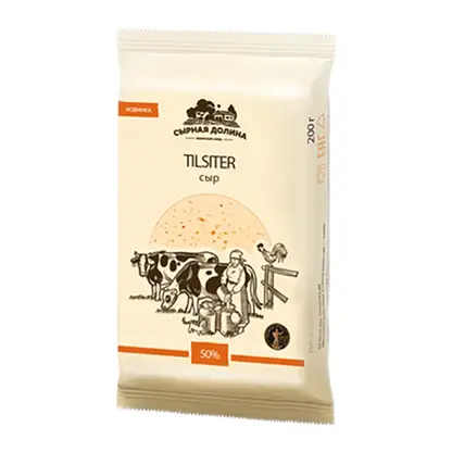 Изображение товара Сыр Сырная долина Тильзитер 50% 200г