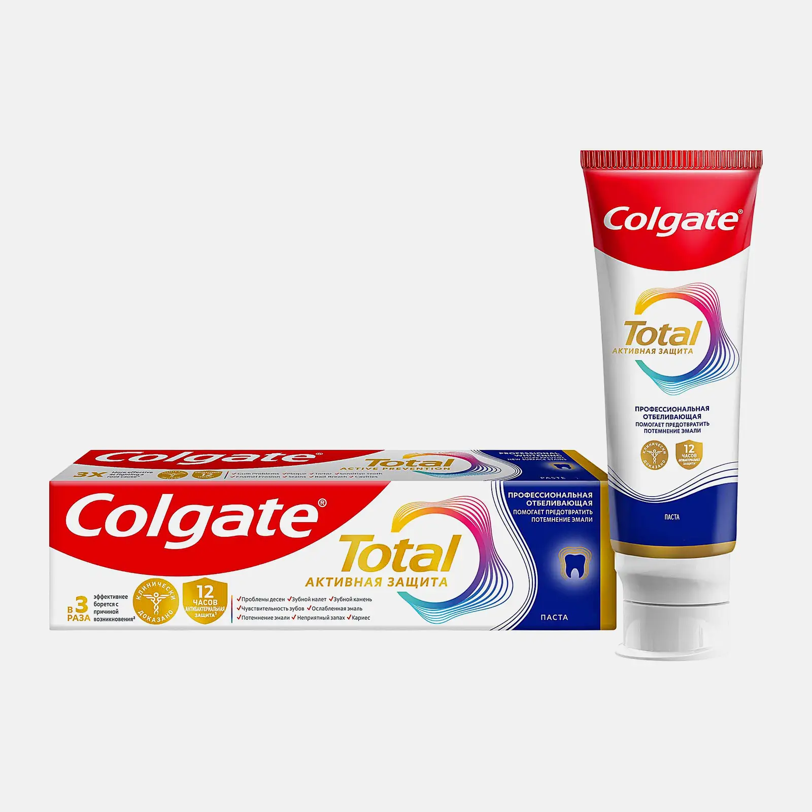 Изображение товара Зубная паста Colgate Total 12 Отбеливающая 75мл для защиты зубов и дёсен