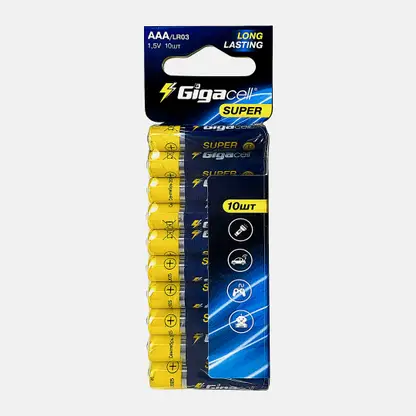 Батарейки Gigacel/Магнит алкалиновые ААА 10шт
