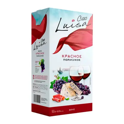 Вино Luisa Ciao красное полусухое 12% 1л