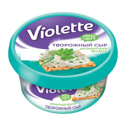 Изображение товара Сыр творожный Violette Ароматная зелень 70% 140г