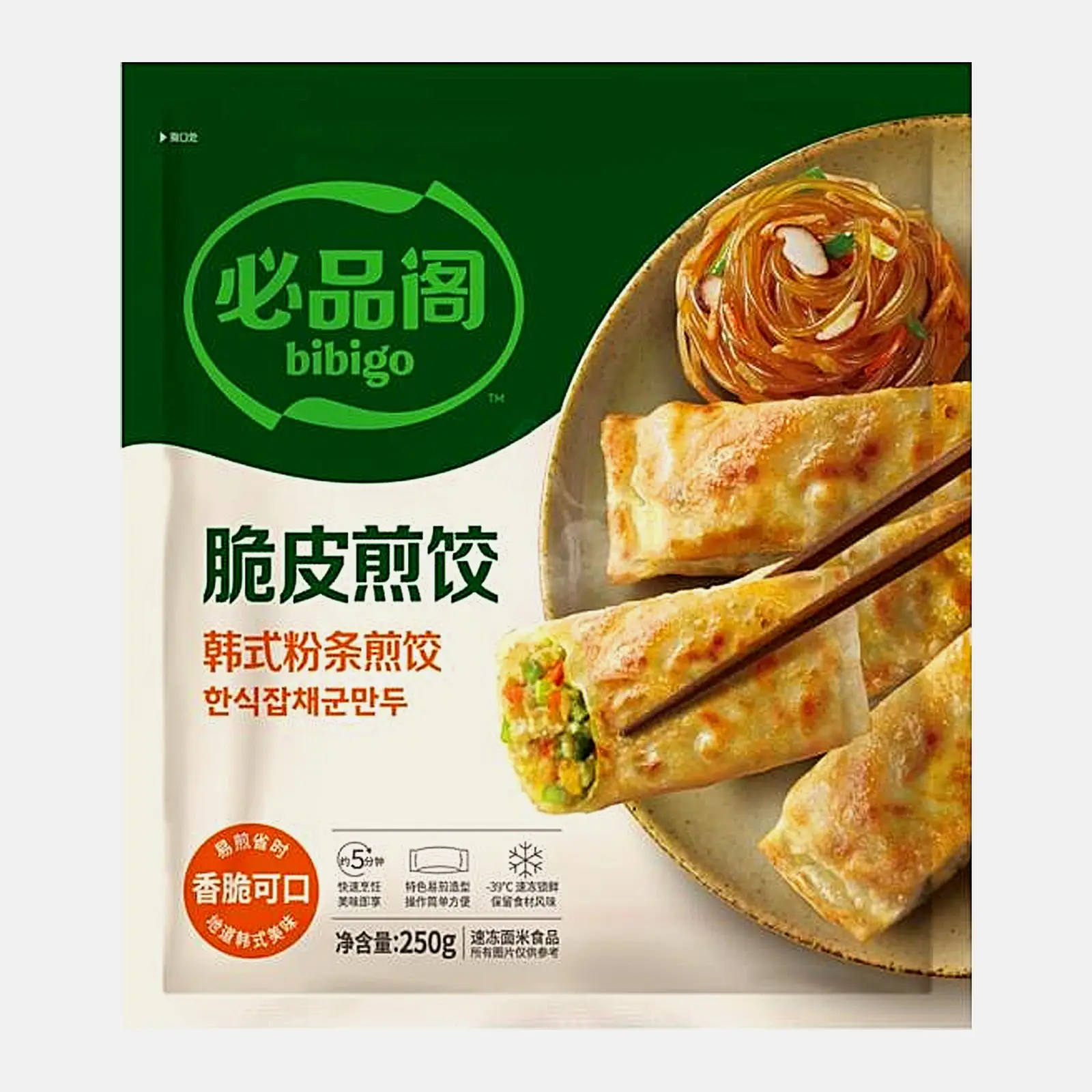 Изображение товара Дамплинги для жарки Бибиго с чапче 250г