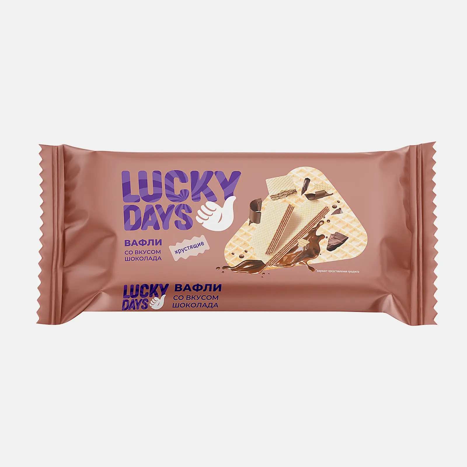Изображение товара Вафли с шоколадным вкусом Lucky Days 185г — воздушное десертное лакомство