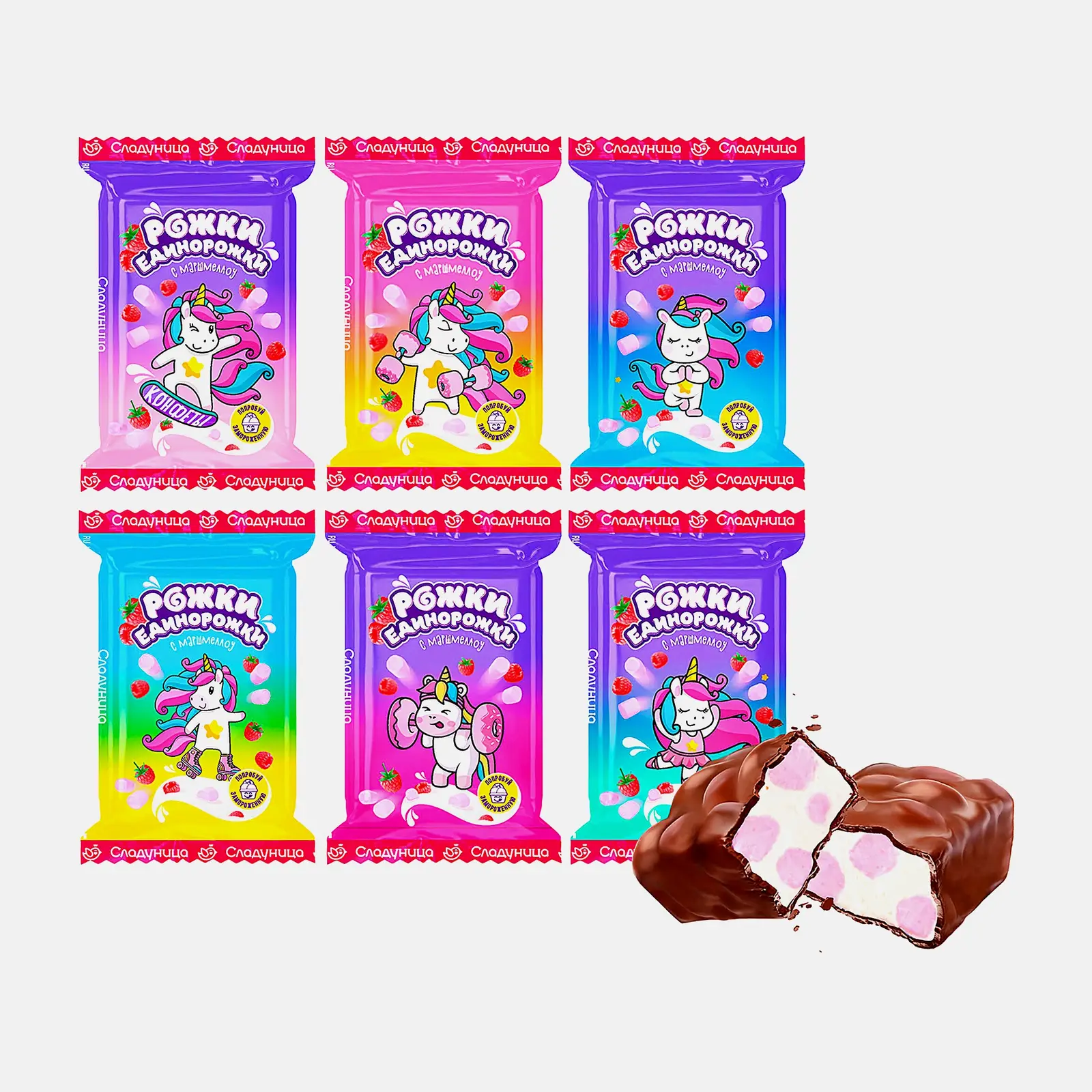 Изображение товара Конфеты Сладуница Рожки Единорожки маршмеллоу 300 г