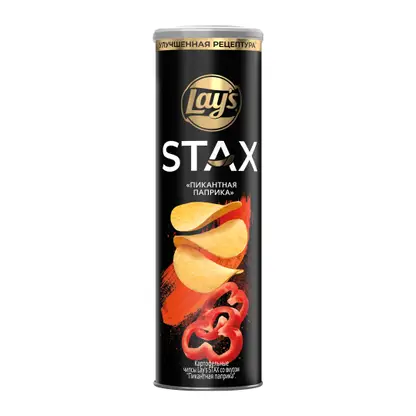 Изображение товара Чипсы со вкусом Пикантная паприка Lays Stax 140г Изображение товара Чипсы со вкусом Пикантная паприка Lays Stax 140г