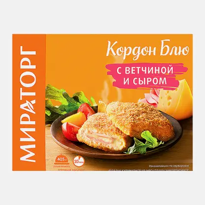Кордон Блю Мираторг с Ветчиной и сыром 405г