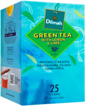 Изображение товара Чай зеленый Dilmah с лимоном и лаймом 25пак 30г