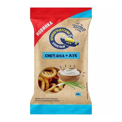 Изображение товара Колечки со вкусом сметаны и лука Кронштадтские 80г