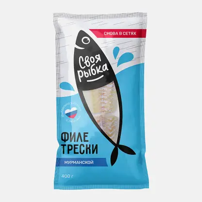 Треска мурманская филе замороженная Своя Рыбка 400г