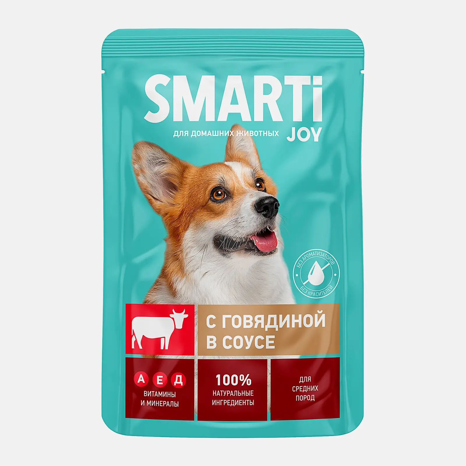Влажный корм для собак с говядиной Smarti Joy 415г Влажный корм для собак с говядиной Smarti Joy 415г