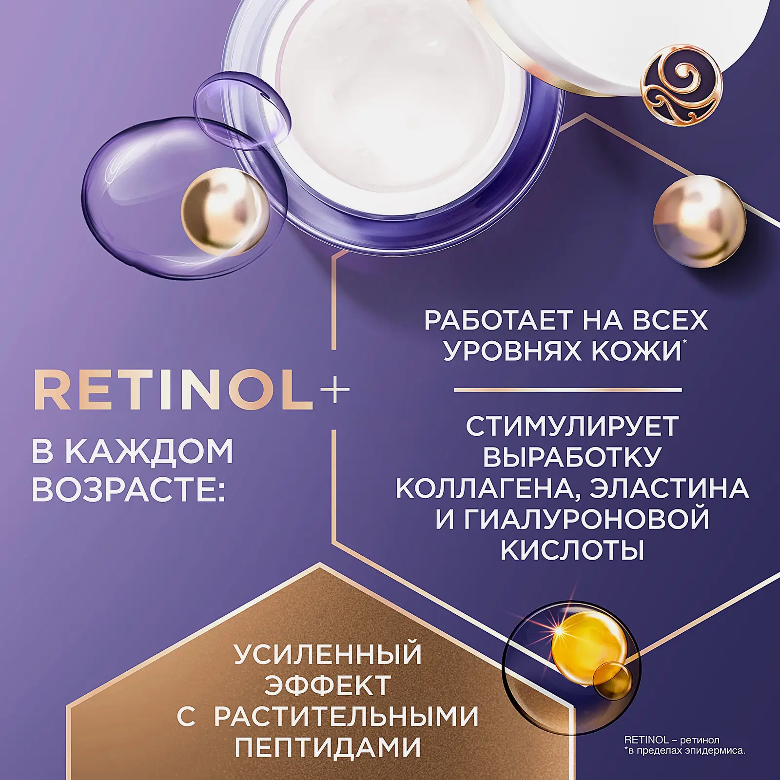 Дневной крем для лица Ретинол+ Экстра-восстановление 60+ Черный жемчуг 50мл