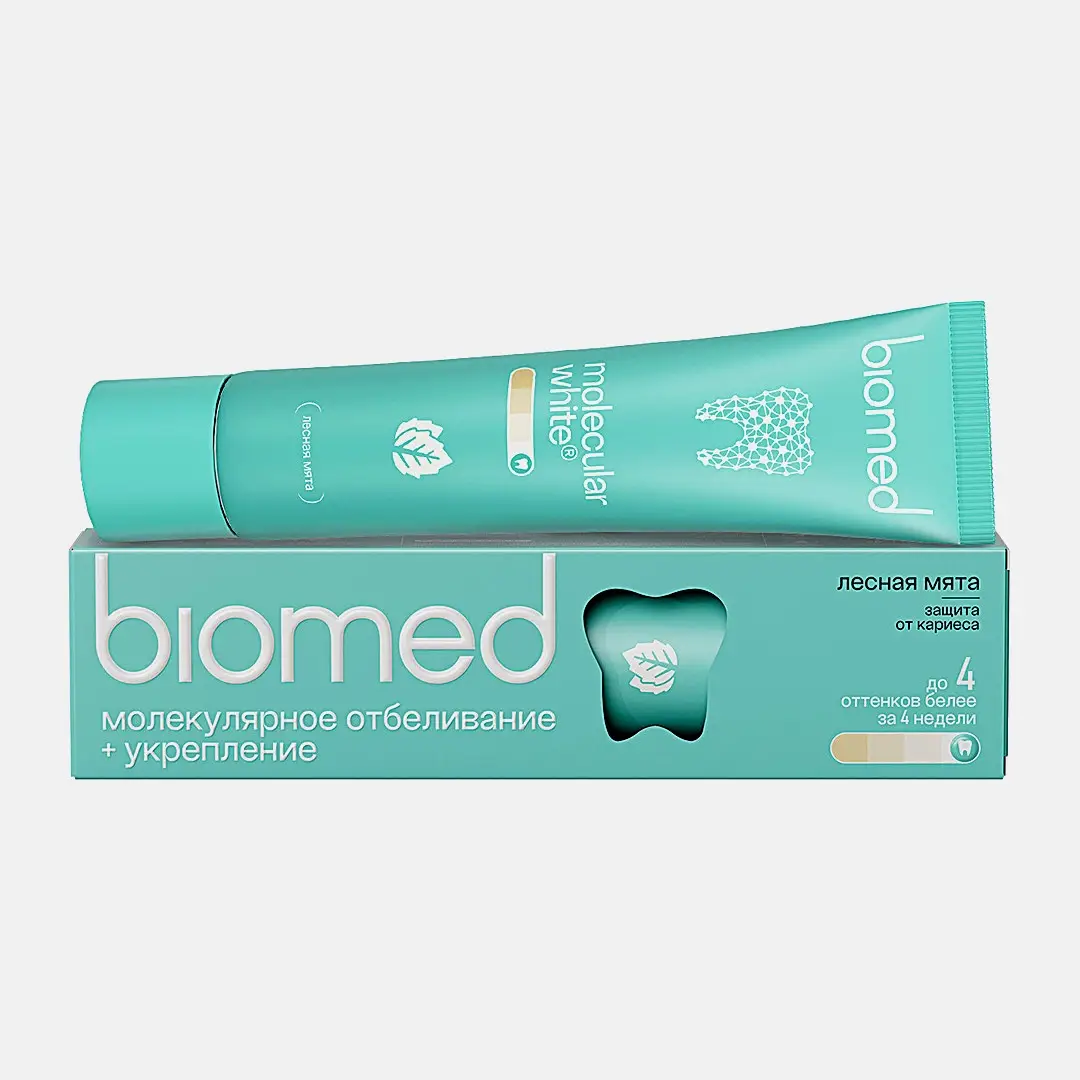 Зубная паста Biomed HealthyWhite молекулярное отбеливание Лесная мята 65г