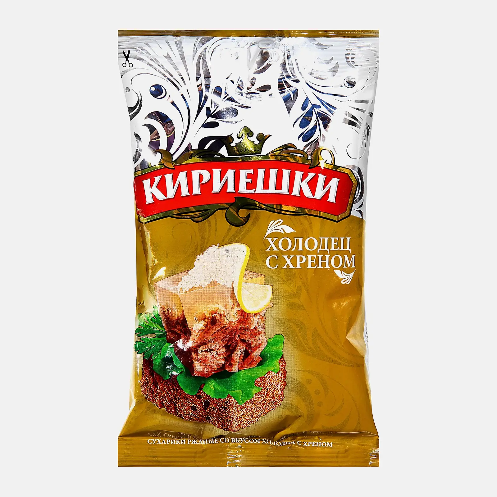 Изображение товара Сухарики ржаные Холодец/Бекон/Ветчина с сыром Кириешки 100г в ассортименте