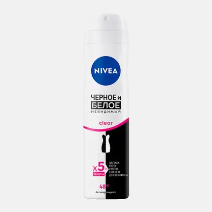 Антиперспирант Невидимая защита для черного и белого NIVEA Clear 150мл