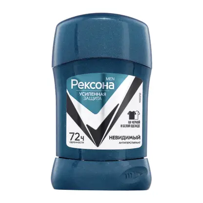 Изображение товара Антиперспирант-карандаш Рексона Men Невидимый на черной и белой одежде 50мл
