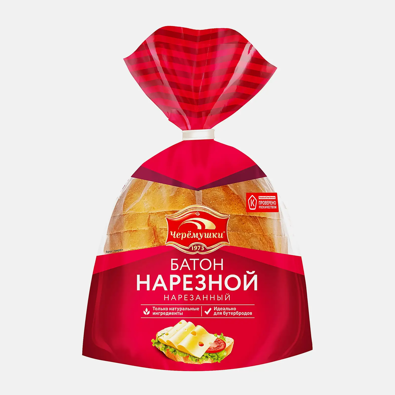 Изображение товара Батон нарезной половинка нарезанный Черемушки 200г