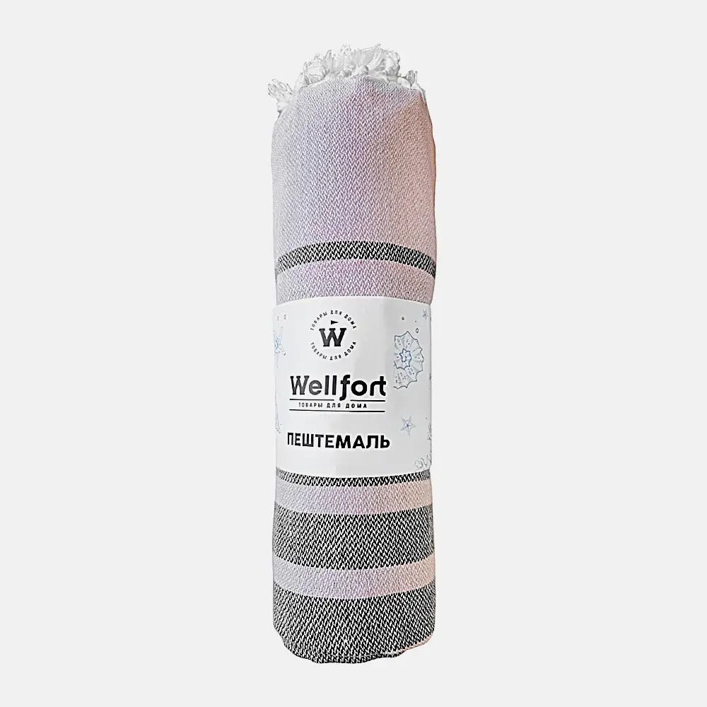 Пештемаль хлопковый в полоску Wellfort 95*140см розовый - фото 2