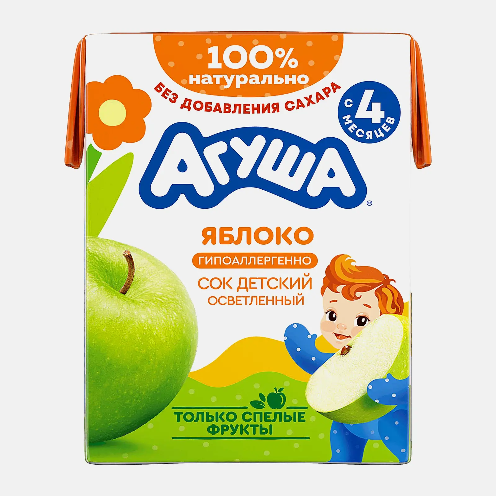 Изображение товара Детский яблочный сок с 4 месяцев Агуша 200мл