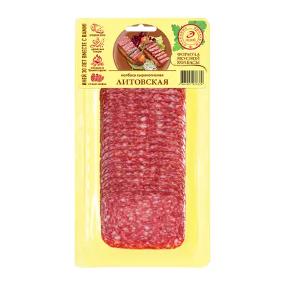 Изображение товара Колбаса Иней Литовская сырокопченая нарезка 100г