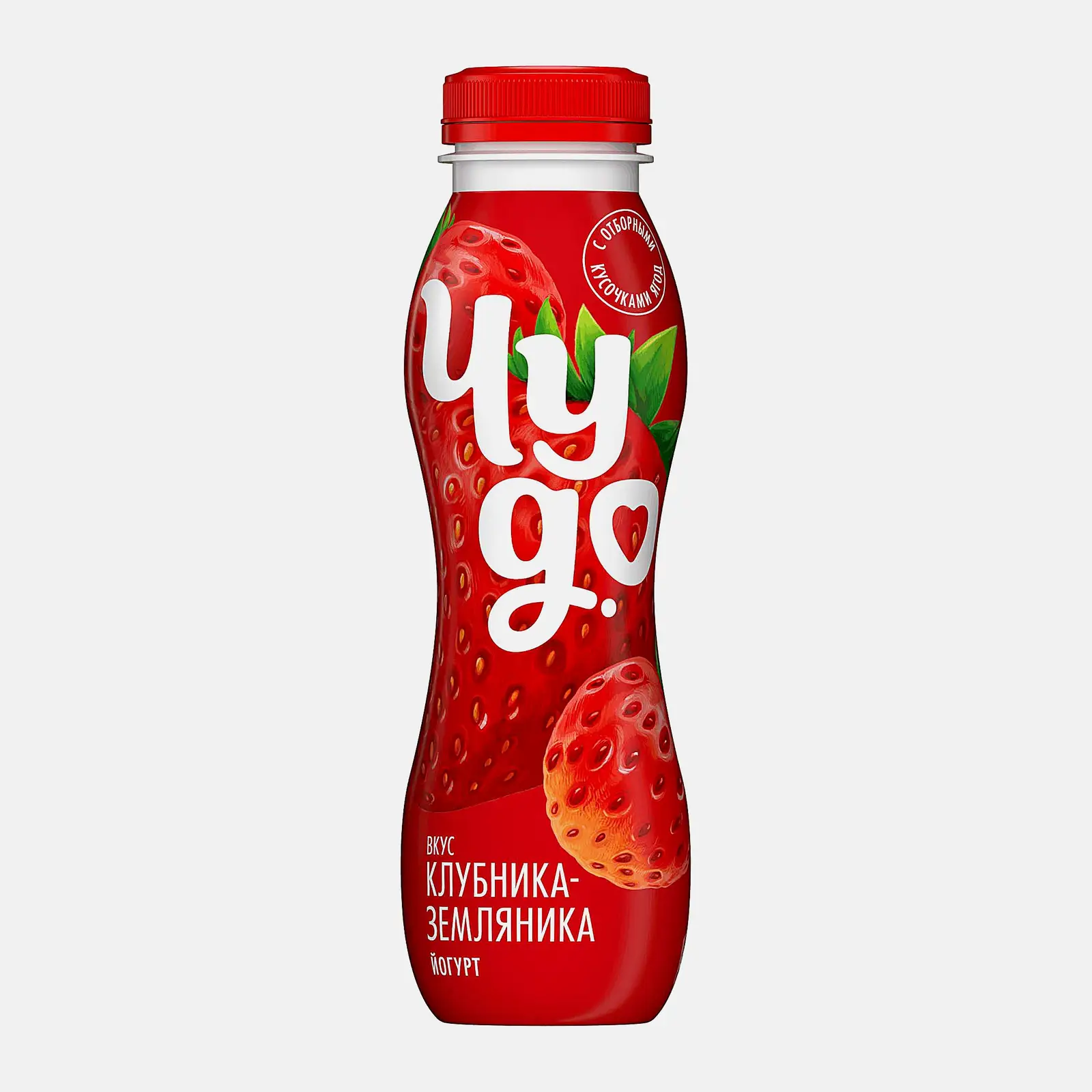 Изображение товара Питьевой йогурт Чудо Клубника земляника 260 г натуральный и вкусный