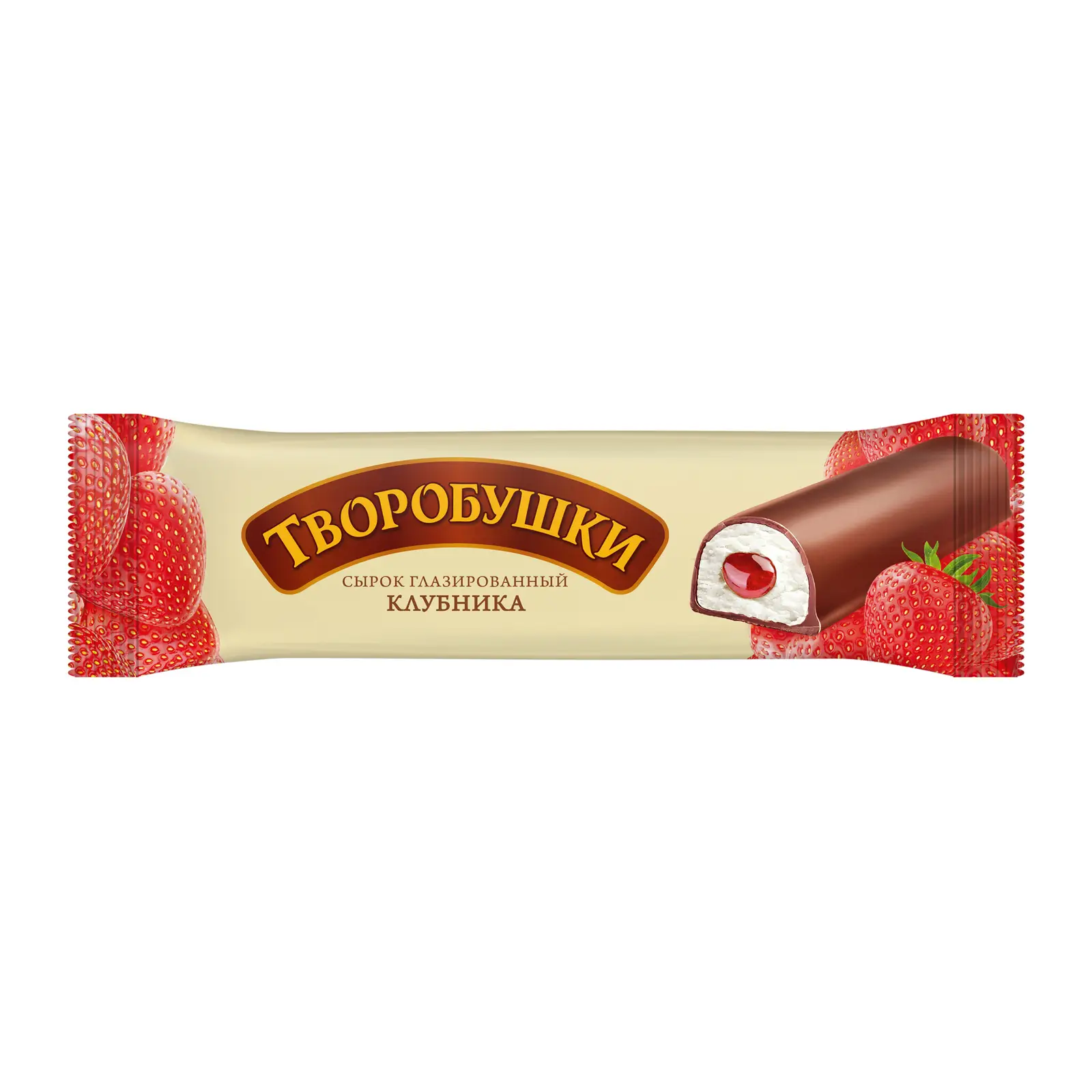 Изображение товара Сырок творожный глазированный Творобушки Клубника 20% 40г
