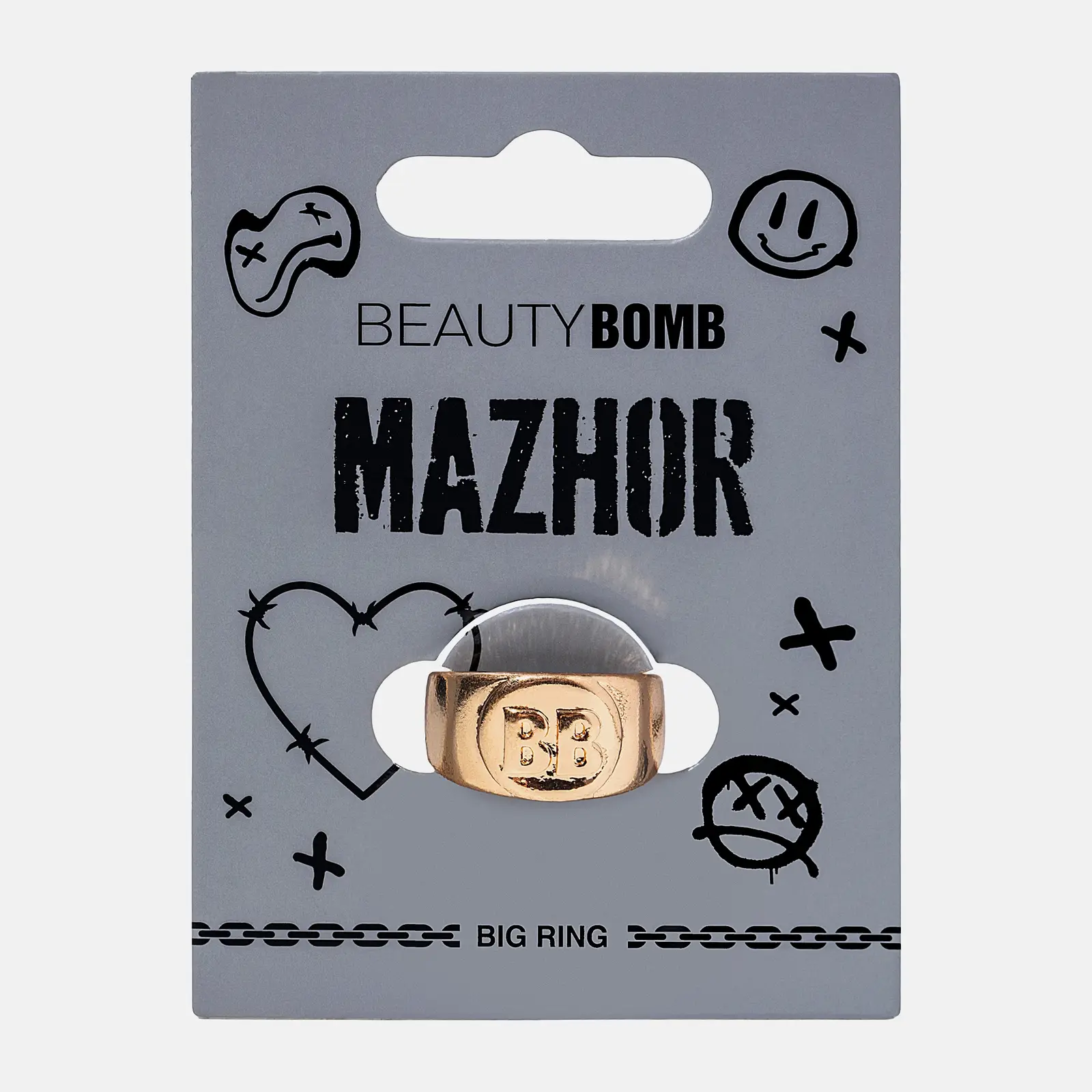 Кольцо Beauty Bomb Hooliguns Массивное Mazhor