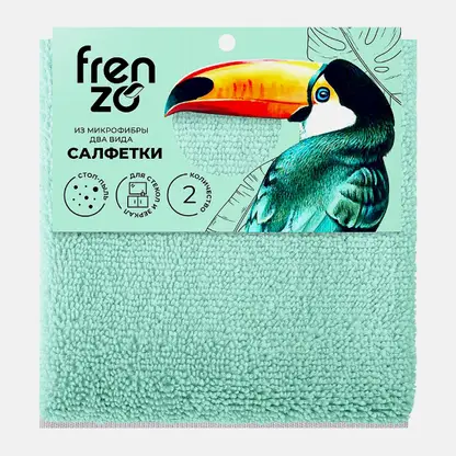 Салфетки для стёкол и зеркал Toucan 30*30см 2шт