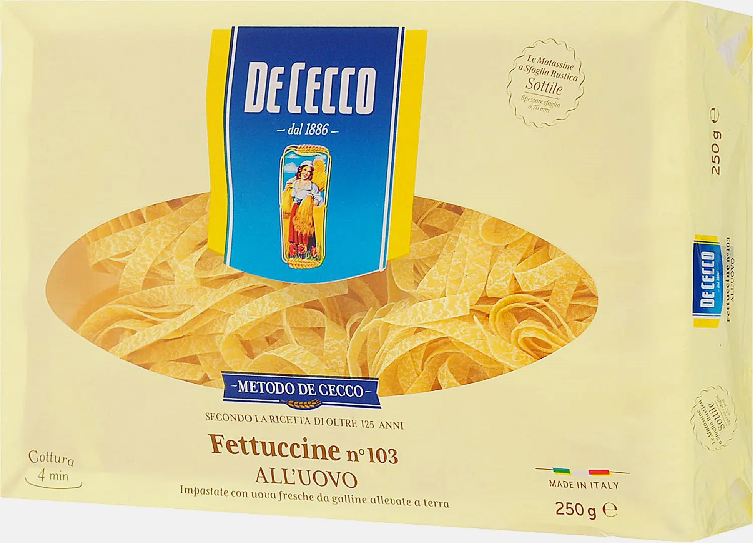 Макароны De Cecco Fettuccine alluovo n.103 250г Макароны De Cecco Fettuccine alluovo n.103 250г