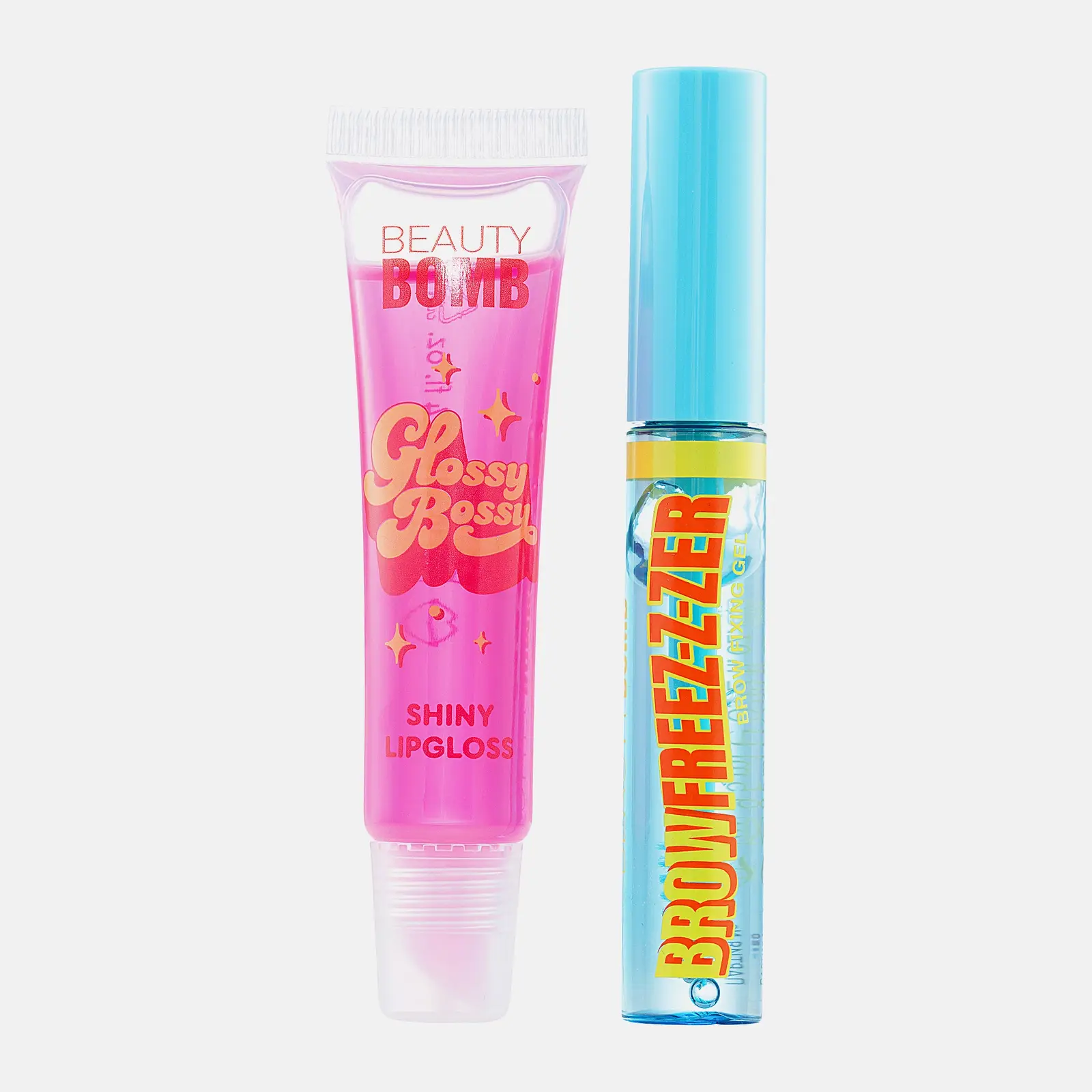 Подарочный набор для макияжа Beauty Bomb Блеск для губ тон 02 + Гель для бровей в ассортименте