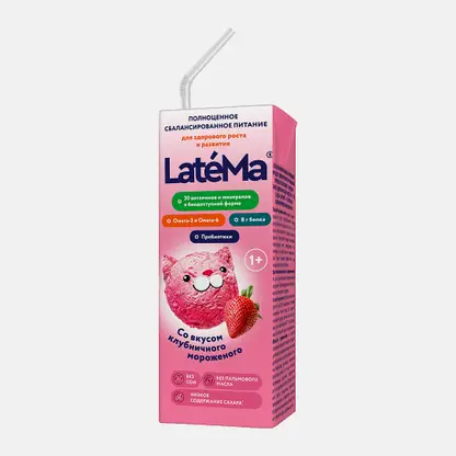 Смесь жидкая со вкусом клубничного мороженого Latema 200мл