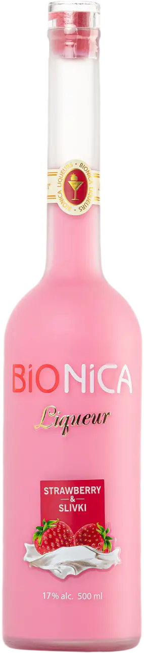 Изображение товара Ликер Bionica Strawberry&Slivki 17% 500мл - нежный ягодный десертный напиток
